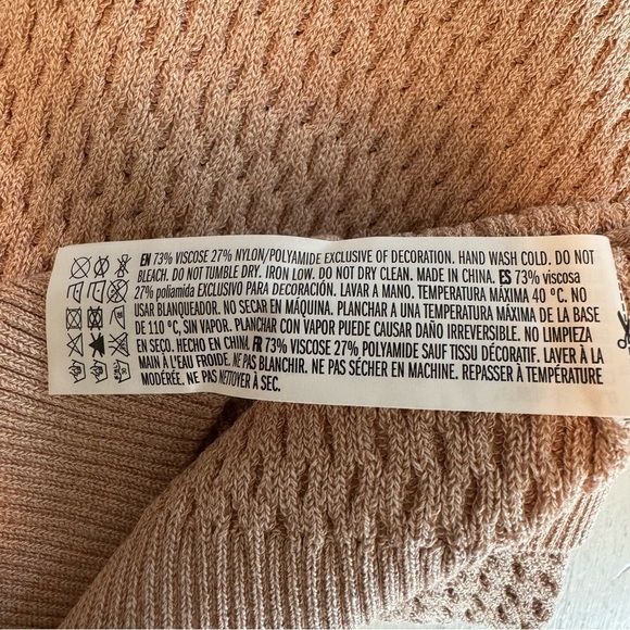 Endless Rose Sleeveless Lace-Up Tie-Back Pique Knit Dress Camel Medium NWT - Picture 8 of 12